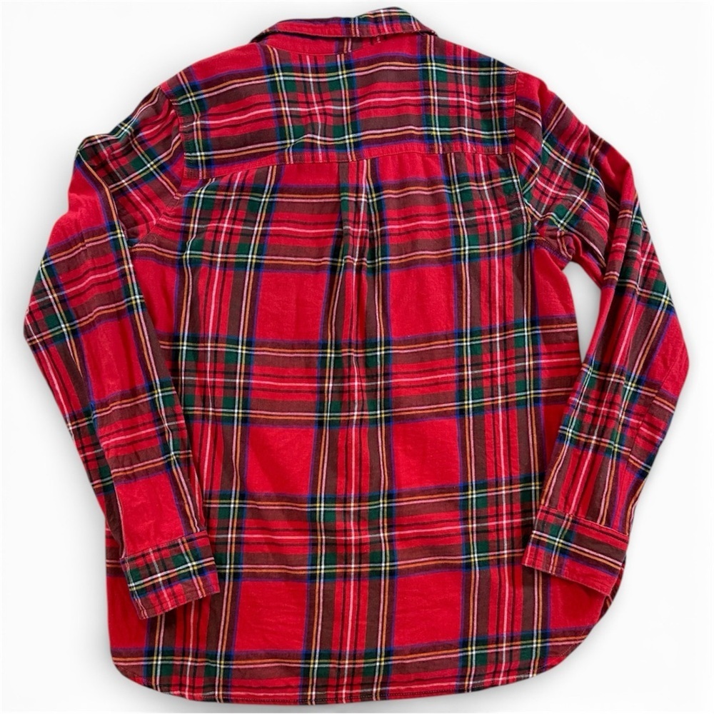Old Navy Classic Plaid Flannel Button Down Shirt Red Green Womens Sz Medium - Picture 5 of 5